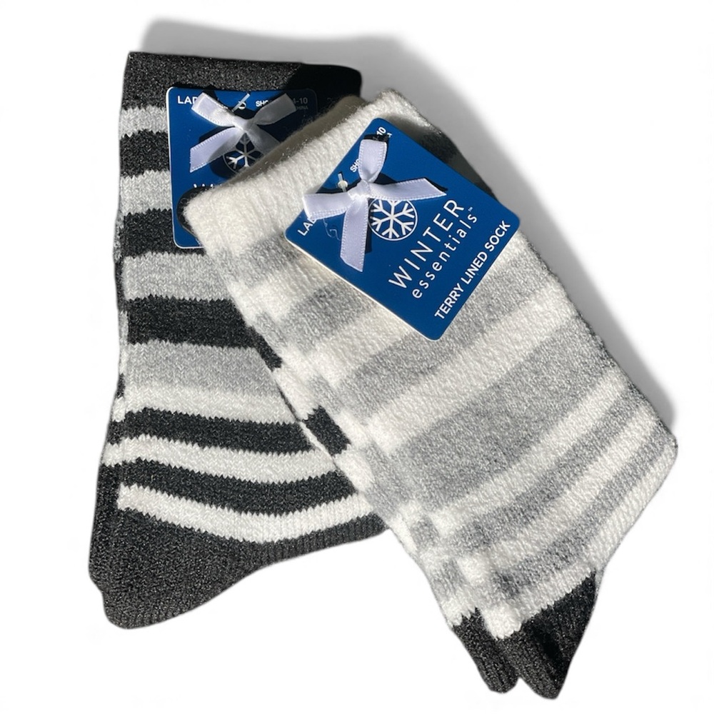 Cozy Terry Lined Socks Bundle (2 Pairs) — Winter Essentials